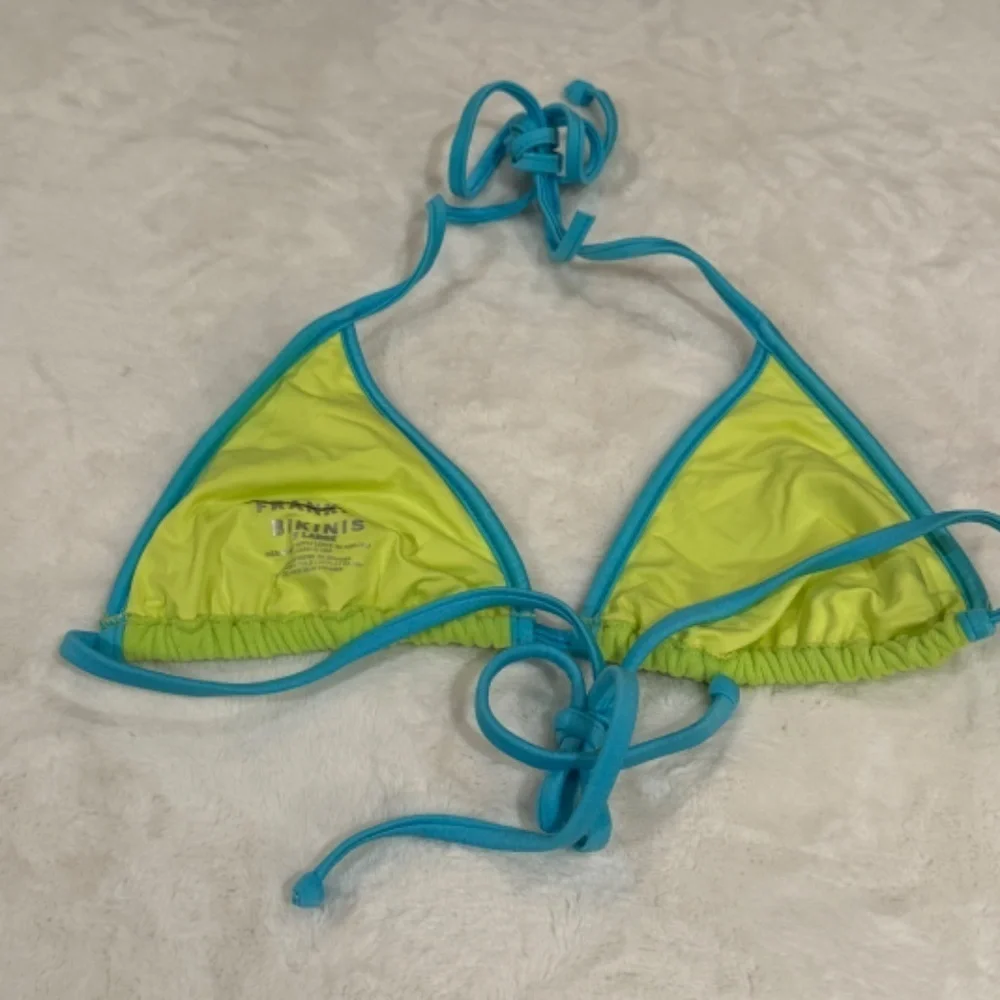 New! Frankies Bikinis Terry Triangle String Bikini Top 31543